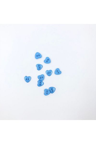 HOBİREYON 10 Pieces 12 Mm Heart Button (BLUE)