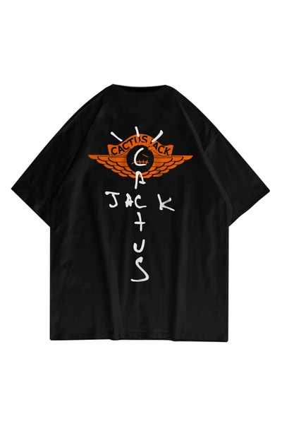 FECCY Υπερμεγέθες Ουνισέξ Μπλουζάκι Cactus Jack 101 Μαύρο