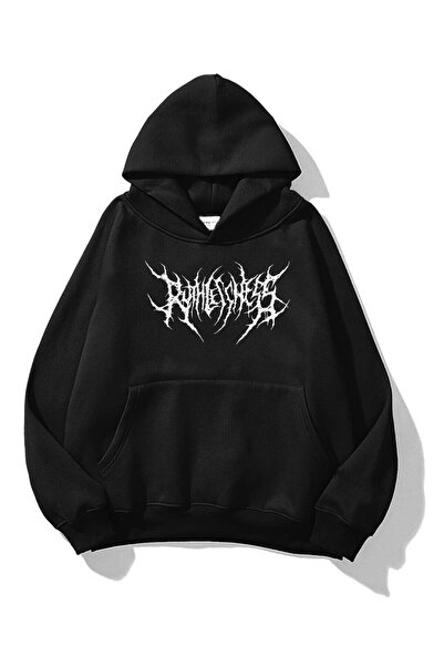 FECCY Oversize Unisex Gothic Ruthless Sweatshirt Siyah