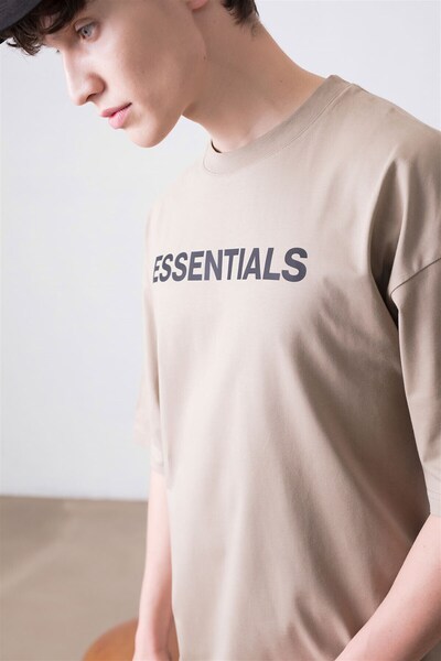 FECCY Tricou Oversize Unisex Essentials Stone