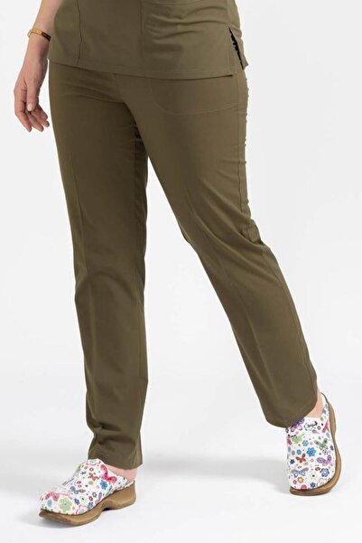 Class Üniforma Tek Bottom Khaki material elastic Uniformă unisex pentru asist...