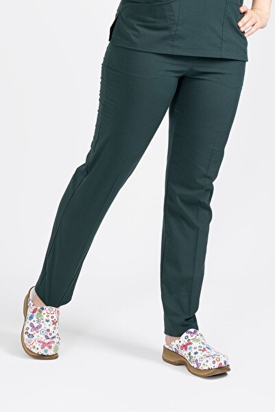 Class Üniforma Tek Alt Avcı Yeşili Likralı Hemşire Ve Doktor Forması Pantolonu Scrubs Pants Medikal Forma