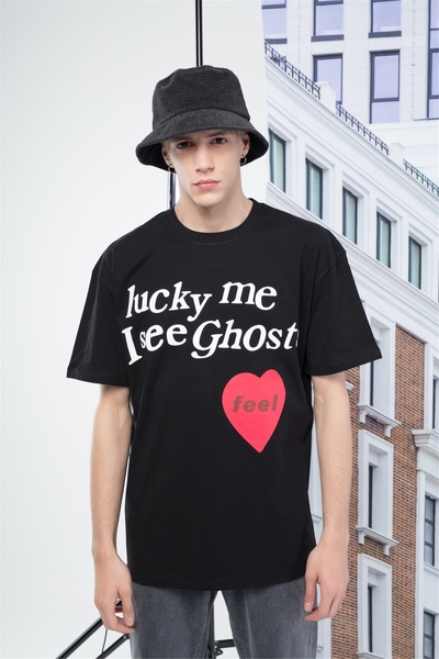 FECCY Oversize Men's Luckyme T-shirt Black