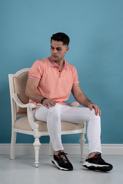 San&Fa Ανδρικό μπλουζάκι Mercerized Regular Fit με γιακά