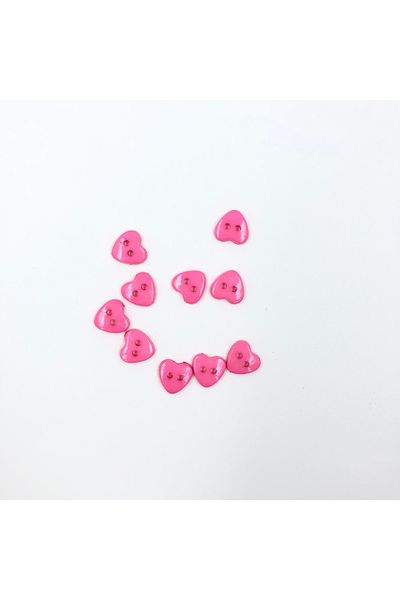 HOBİREYON 10 Pieces 12 Mm Heart Button (PINK)
