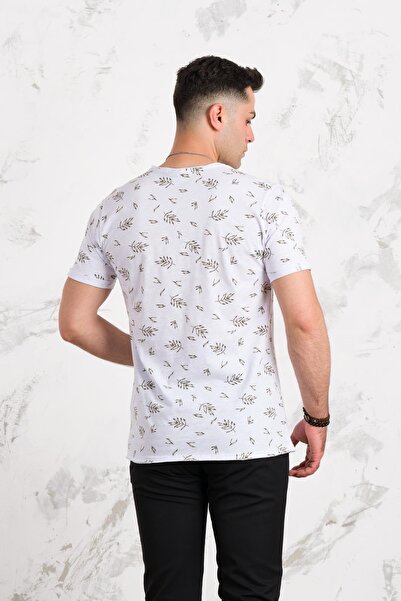 AKÇAYLAR Сліпфіт Бавовняна чоловіча футболка з принтом