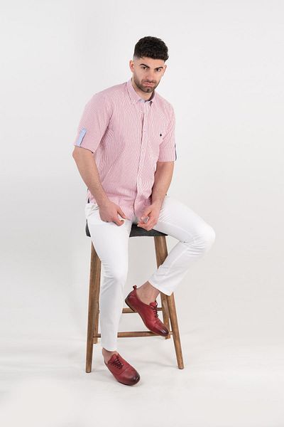 Paul Martin Canadian Мъжка риза Paul Martin Regular Fit от плат Seersucker