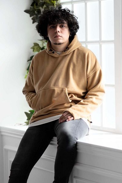 AKÇAYLAR Ανδρικό φούτερ με κουκούλα Oversize Fleece