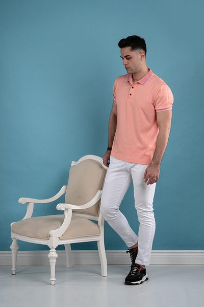 San&Fa Ανδρικό μπλουζάκι Mercerized Regular Fit με γιακά