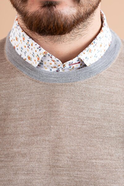 Ecer Slimfit Piece Patterned Thin Knitwear Men's Sweater