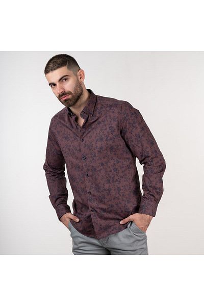 AKÇAYLAR Ecer Patterned Men's Shirt