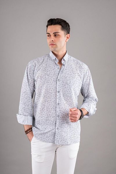 BİCAN Μακρυμάνικο πουκάμισο Bican Classic Cut με μοτίβο τσέπης