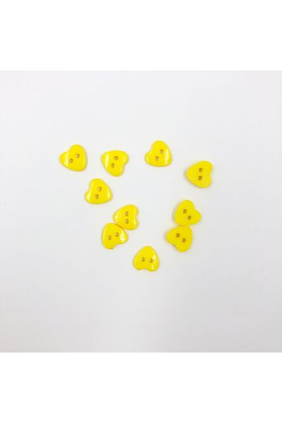 HOBİREYON 10 Pieces 12 Mm Heart Button (YELLOW)
