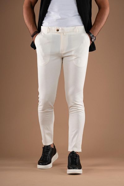 AKÇAYLAR Ανδρικό αθλητικό υφασμάτινο παντελόνι Slimfit Skinny Leg Unlined Summer Thin Fabric
