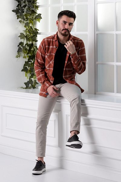 Dorss Мъжка риза Slimfit с двоен джоб на каре