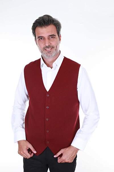 San&Fa Regular Fit Buttoned Men's Knitwear Vest