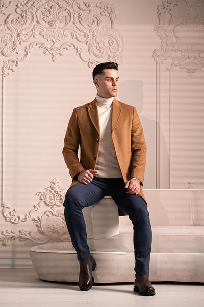 Sır Мъжко кашмирено палто Slimfit