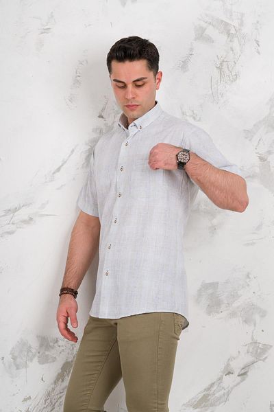 BİCAN Bican Classic Cut Pocket καρό μοτίβο βαμβακερό καλοκαιρινό λεπτό υφασμάτινο πουκάμισο