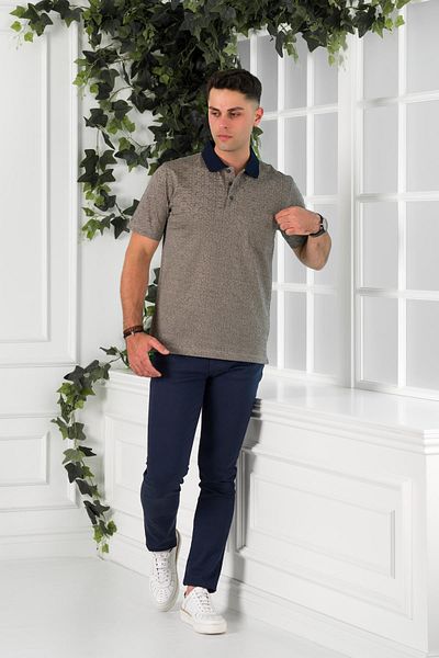 nehir by ahmet fulker Ανδρικό μπλουζάκι Nehir By Faruk Ulker Polo με μοτίβο Mercerized Superfine Cotton με τσέπες