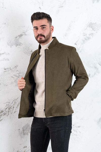 AKÇAYLAR Ανοιξιάτικο παλτό Nubuck Slimfit
