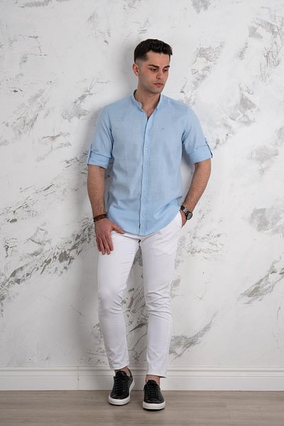 Dorss Ανδρικό καλοκαιρινό λινό πουκάμισο Slimfit Judge Collar