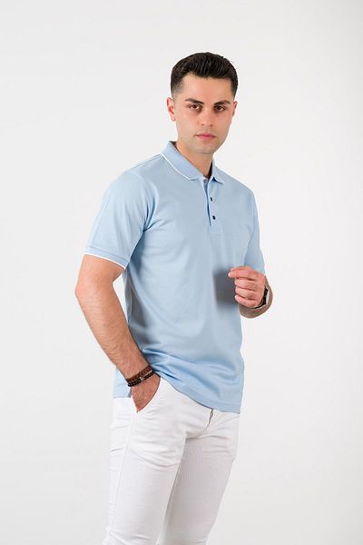 nehir by ahmet fulker Ανδρικό μπλουζάκι Nehir By Faruk Ulker Polo Collar Snap Fastener Lacost υφασμάτινο βαμβακερό