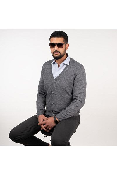 AKÇAYLAR Ανδρική πλεκτή ζακέτα San&fa Slimfit