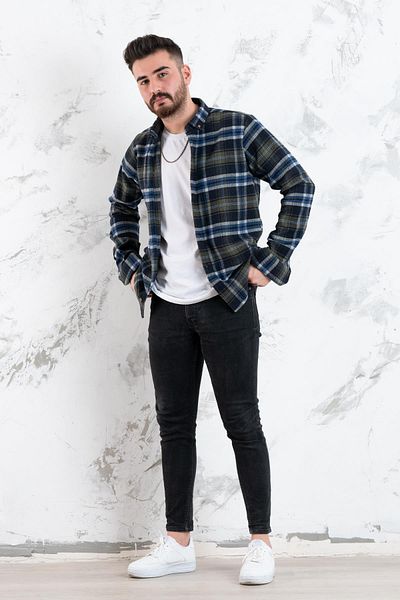 ADVANTE Ανδρικό καρό πουκάμισο ξυλοκόπο Slimfit