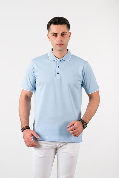 nehir by ahmet fulker Ανδρικό μπλουζάκι Nehir By Faruk Ulker Polo Collar Snap Fastener Lacost υφασμάτινο βαμβακερό