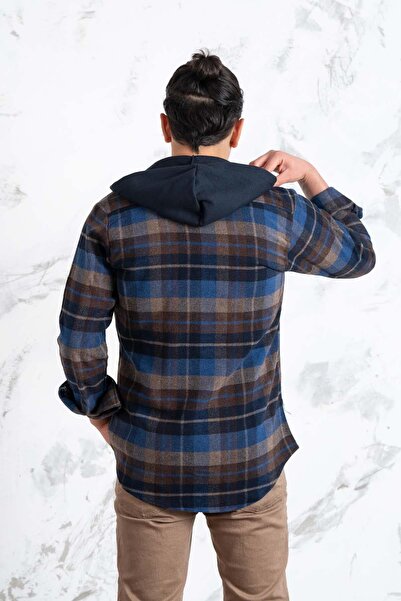 ADVANTE Slimfit Kapşonlu Erkek Oduncu Gömlek