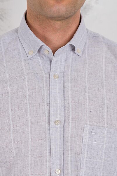 evrytime Класичний крій з кишенями, картатий візерунок, короткий рукав, літня бавовняна сорочка для чоловіків