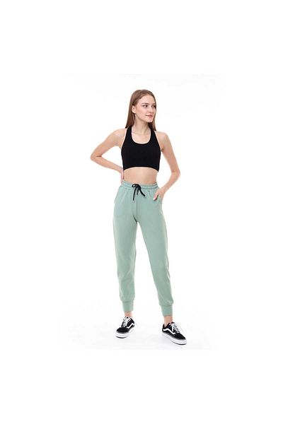 Miss Puddra Women's Scuba Single Bottom Tracksuit with Cuffs Pistachio Green