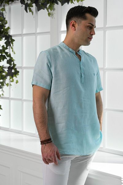 Paul Martin Canadian Ανδρικό λινό πουκάμισο Paul Martin Regular Fit Judge Collar