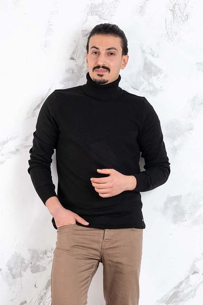 AKÇAYLAR Мъжки трикотажен пуловер Slimfit с поло яка
