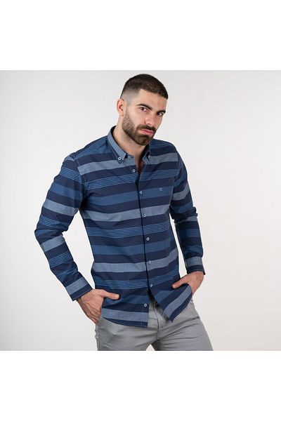 AKÇAYLAR Риза с райета Slimfit от Ecer
