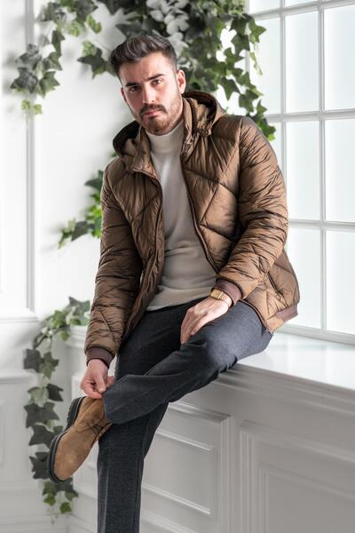 Ecer Капюшон Regular Fit Чоловічий товстий пуховик