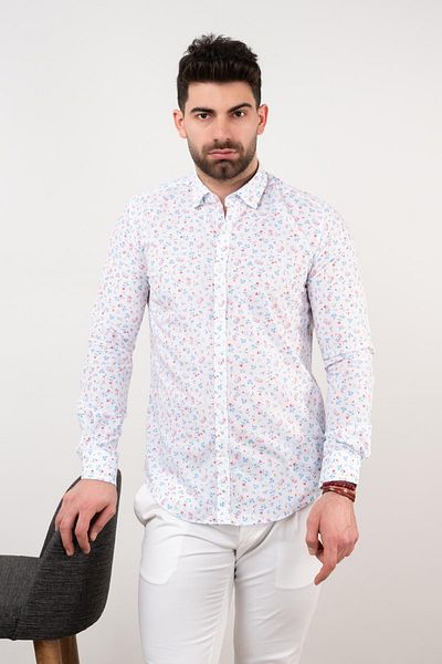 Ecer Cămașă de vară pentru bărbați cu model Slimfit