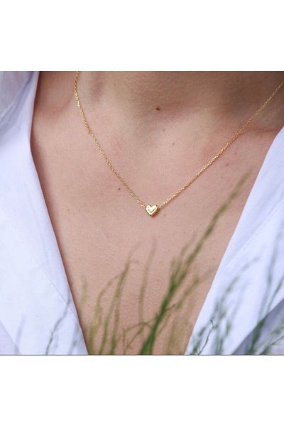 Stoneday Gold Color Non-Darking Chain Necklace with Heart