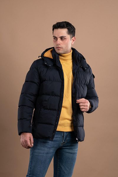 AKÇAYLAR Мъжко пухено яке Slimfit с качулка и подплата