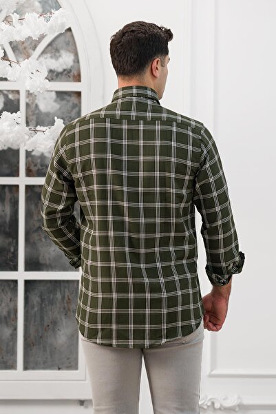 ADVANTE Slimfit Екологічний комір на ґудзиках Сезонна тканина Чоловіча сорочка