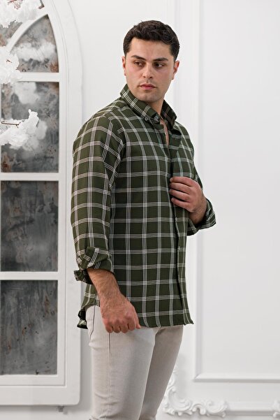 ADVANTE Slimfit Екологічний комір на ґудзиках Сезонна тканина Чоловіча сорочка