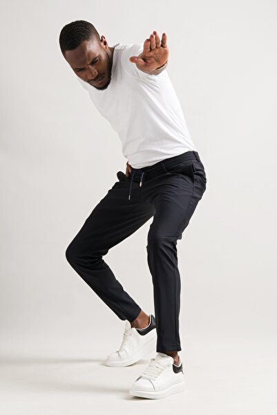 Sır Pantaloni de jogger pentru bărbați din țesătură poliamidă cu fir în talie...