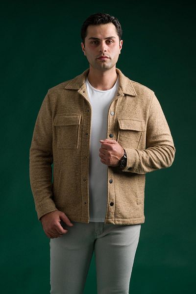 Sır Sir Slimfit Snap Closure, Side and Flap Pockets, Unlined Collar, Wrapped Sports Short Jacket