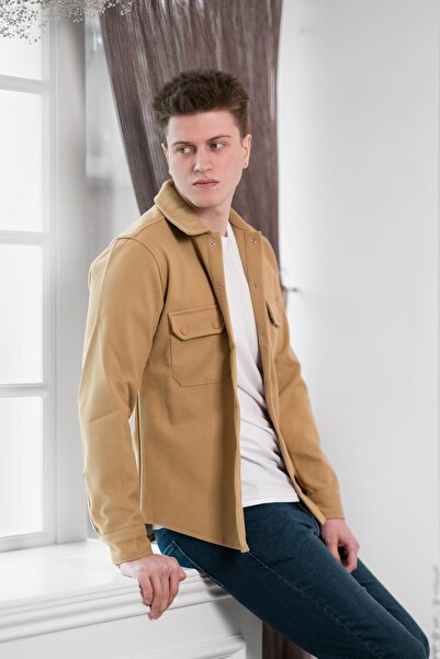 FBI Ανδρικό πουκάμισο Slimfit με διπλό κάλυμμα και κλείσιμο με κουμπωτό