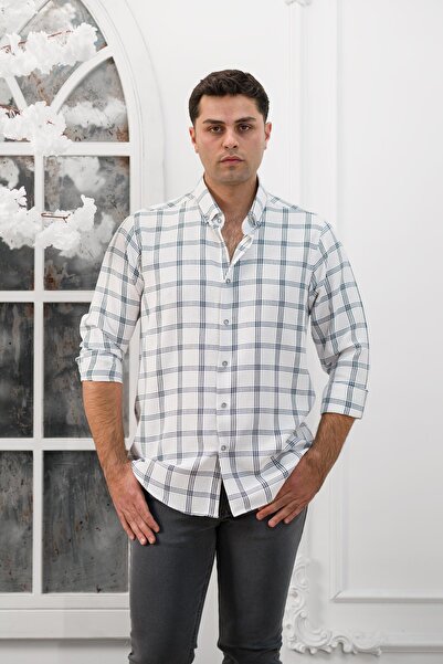 ADVANTE Slimfit Екологічний комір на ґудзиках Сезонна тканина Чоловіча сорочка