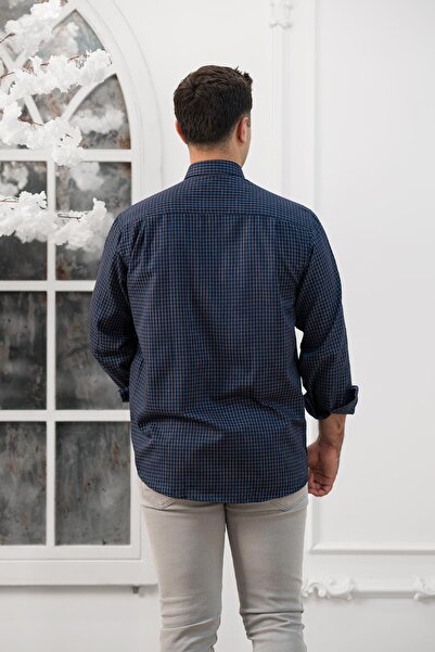 ADVANTE Чоловіча сорочка з дрібною клітинкою, широким кроєм та кишенями, з сезонного матеріалу