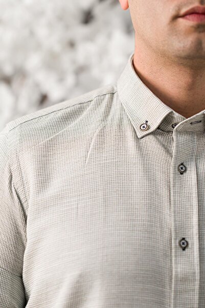 ADVANTE Сlimfit Складний рукав з козирком та коміром на ґудзиках Чоловіча сорочка