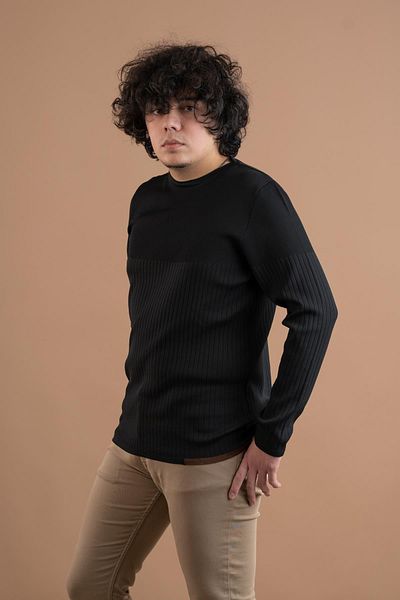 AKÇAYLAR Crew Neck Lycra Microfilament Fabric Slimfit Men's Sweatshirt