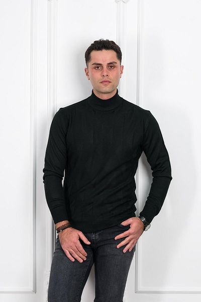 Woolen World Pulover pentru bărbați cu model Half Fisherman Regular Fit