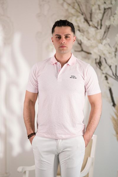 AKÇAYLAR Καλοκαιρινό ανδρικό μπλουζάκι Polo Neck Buttoned Cotton